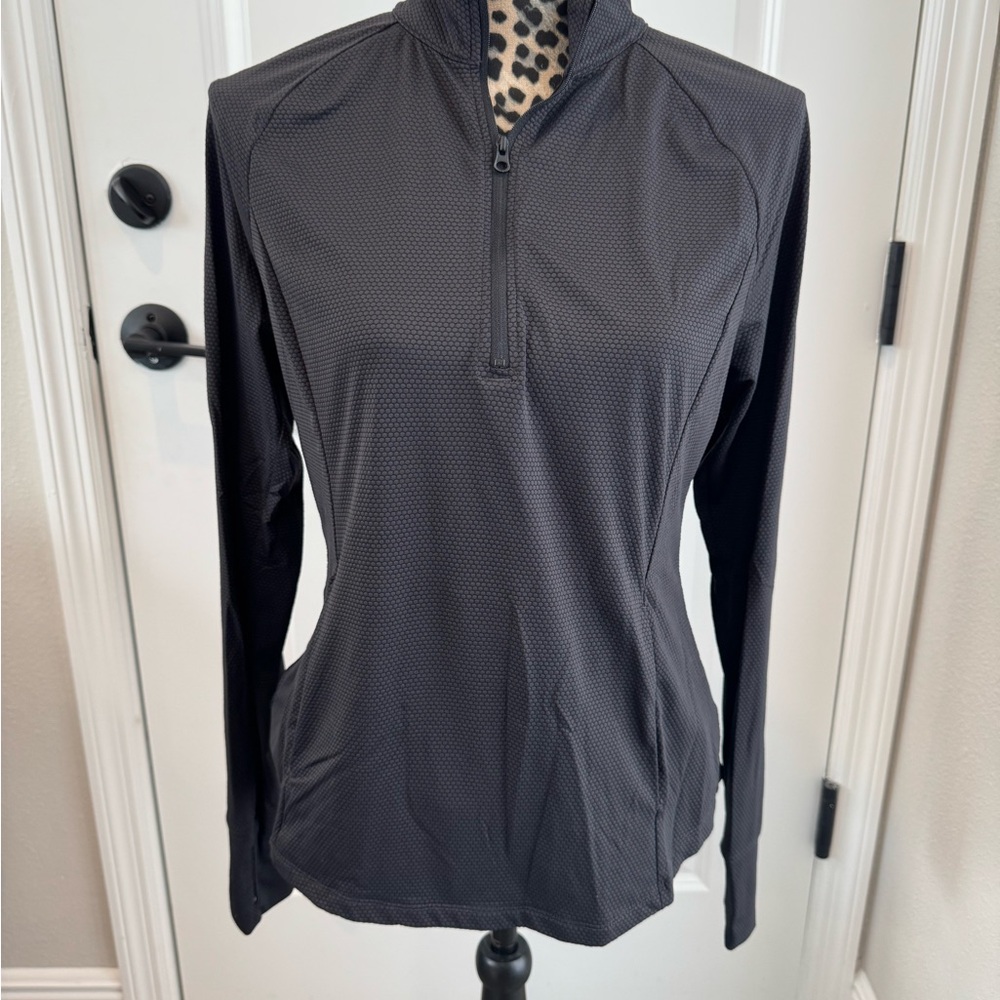 Tommy Bahama Women's Half Zip  Black Long Sleeve Top Size Large